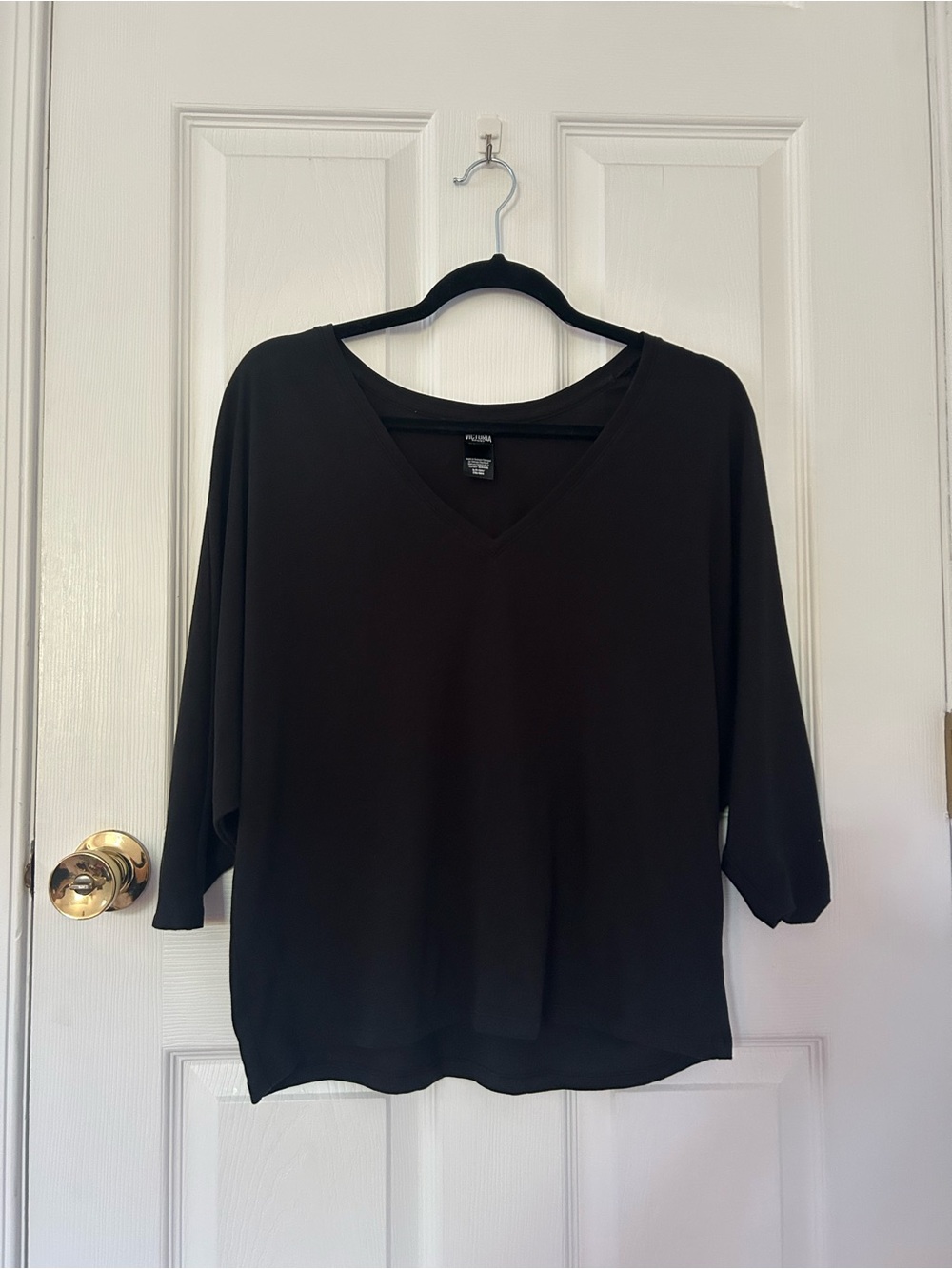 Victoria Sport Black Oversized V-Neck Top Small